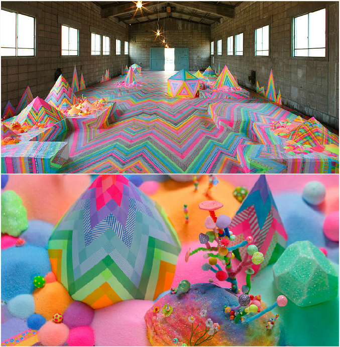 SaatchiArt's tweet photo. Installation art duo Pip &amp; Pop create colorful worlds out of candy, toys, and glitter. http://t.co/vLesFWAMZA