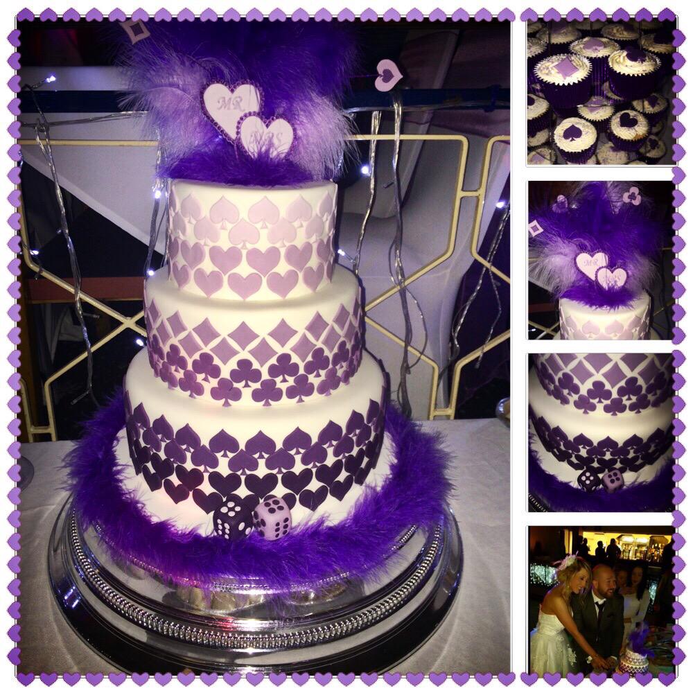 Purple wedding cake #purple #weddingcake #feathers #cakedecorating #celebration #wedding