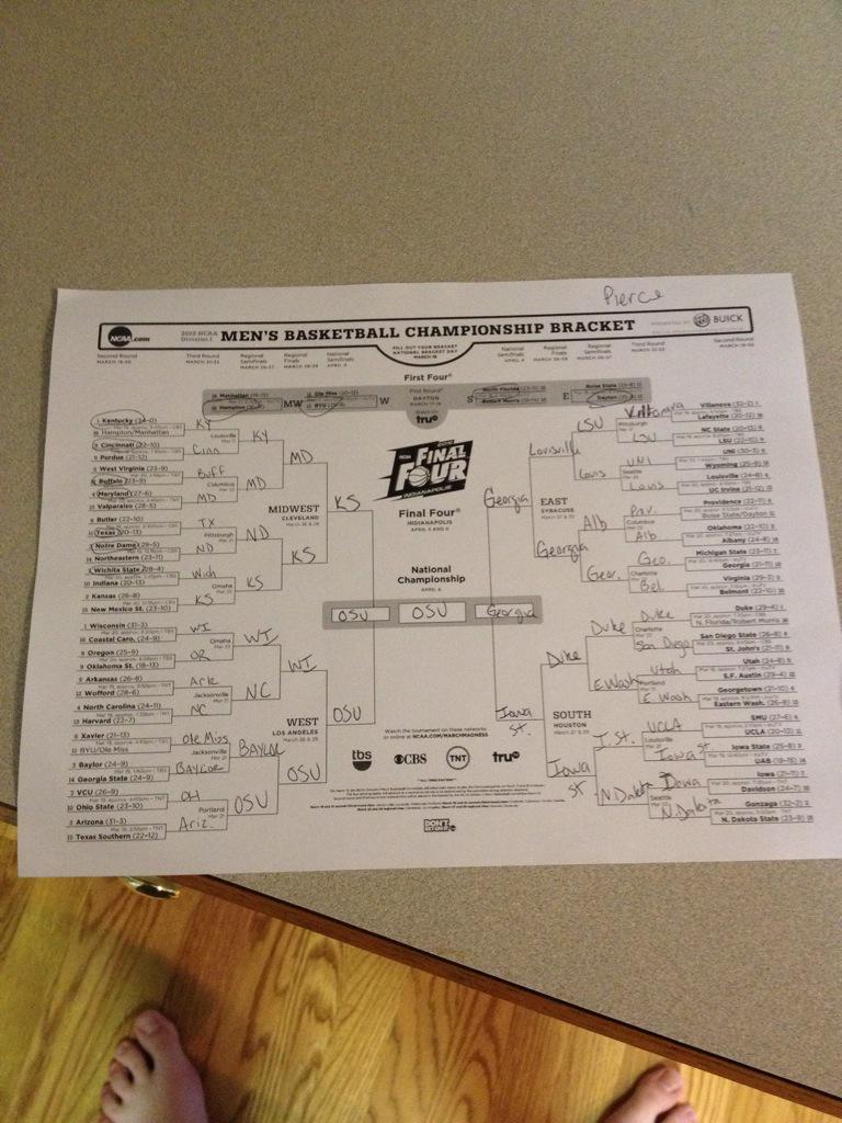 HunterScholato's tweet image. My little brothers bracket😂😭