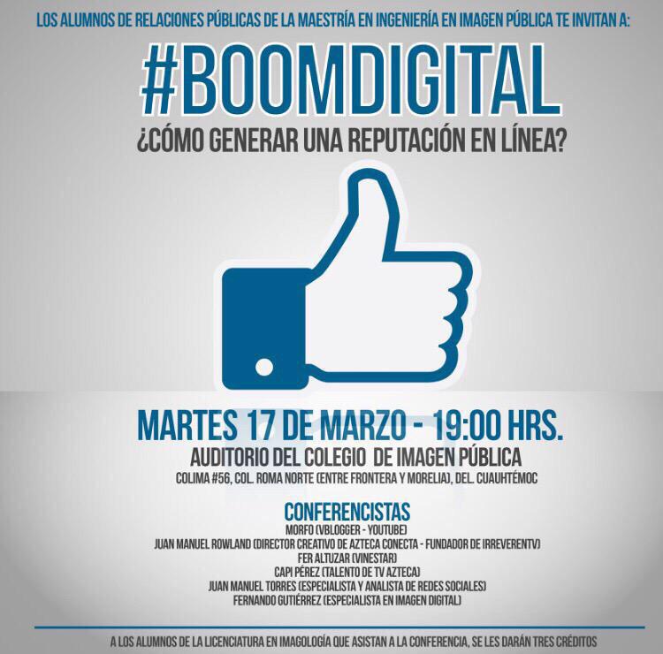 FerAltuzar's tweet photo. Hoy estaré presente como ponente en el Colegio de Imagen Pública hablando acerca del #BoomDigital 😘 http://t.co/Eh3E4dOE7l