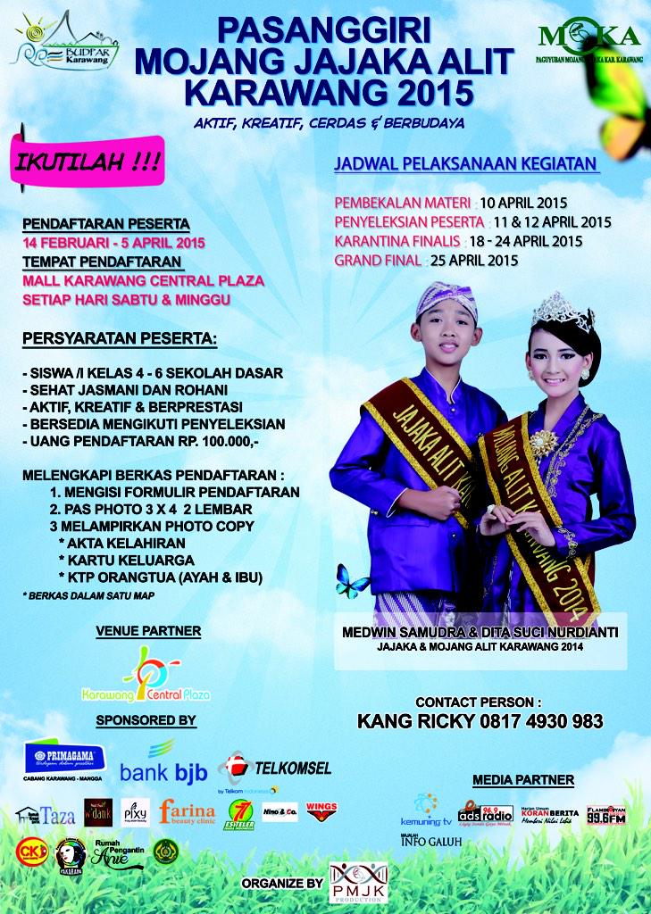 PPBatikKRW's tweet photo. Untuk adik - adik kelas 4 s/d 6 SD, Ayo ikuti Mojang Jajaka Alit Karawang 2015. Cp: 08174930983 cc: @Kota_Karawang http://t.co/8X4bkQf090