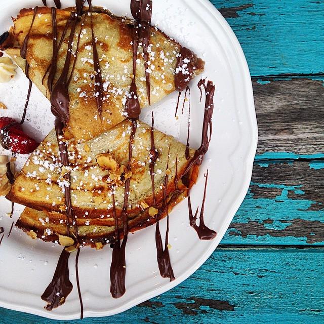 betterwithbasil's tweet photo. Nutella, banana and walnut pancakes to start the day. Thanks @stokerssouthmelbourne. 
#betterwithbasil http://t.co/LcF344DOvY