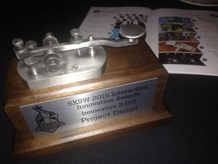 NotImpossible's tweet image. Congratulations team #projectdaniel @sxsw #sxswinteractive innovative 3DIY award! @RobohandSA #drTom