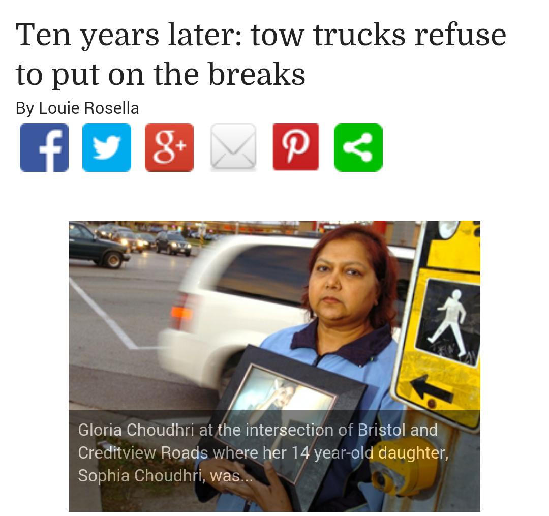 #WhyCCN Her name was Sophia Choudhri  only 14 years old. Killed By #Chasing #TowTruck 
mississauga.com/news-story/311…