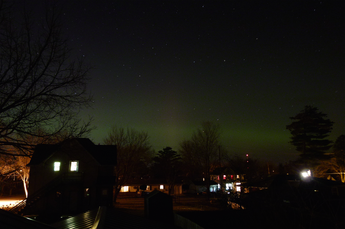 The northern lights from my backyard in wisconsin, just now. how to see