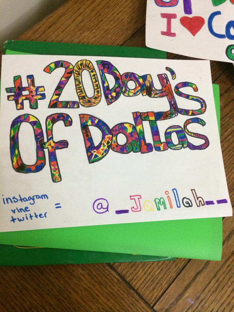Jamilah11's tweet photo. #20DaysOfDallas I hope u see this cam http://t.co/YpxlDulPB5