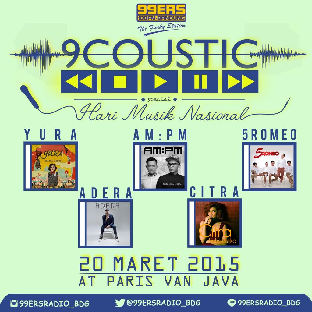 Play99ers's tweet photo. 2 Hari lagiiiiii.. 9COUSTIC 'Hari Musik Nasional' MC by All FDJ 99ERS at PVJ mall (dkt kolam) Come on join with us! http://t.co/pOiUnhS9dN