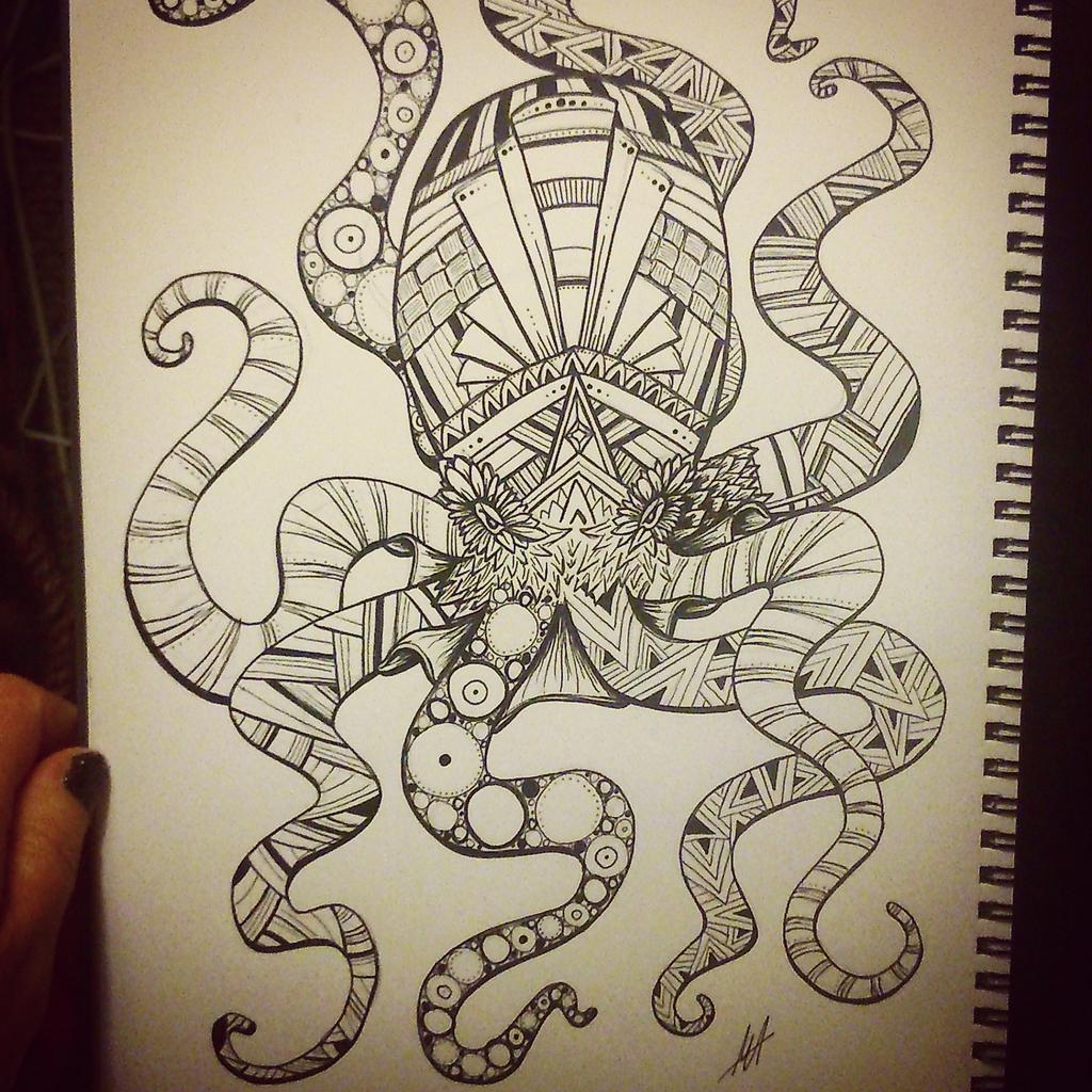 mollyaddis's tweet image. Trying out some #zentangle animals! Really enjoying it! #tattoodesign #robin #elephant #octopus #bear #illustration