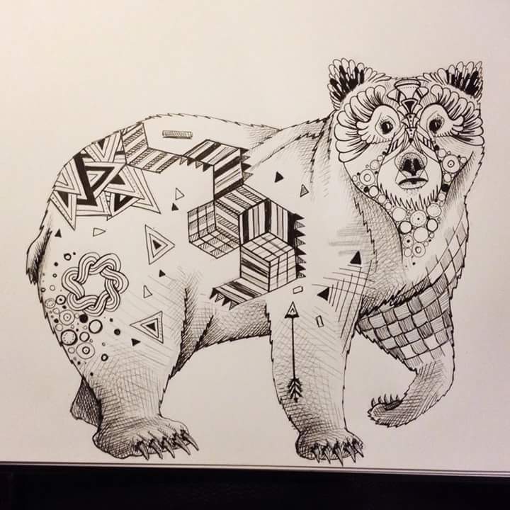 mollyaddis's tweet image. Trying out some #zentangle animals! Really enjoying it! #tattoodesign #robin #elephant #octopus #bear #illustration