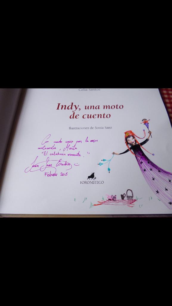 CalabacinErrant's tweet photo. Cada noche al leer "Indy,una moto de cuento" nos acordamos de Sonia Sanz Escudero,una ilustradora con mucha magia! http://t.co/rygcLkwEIC