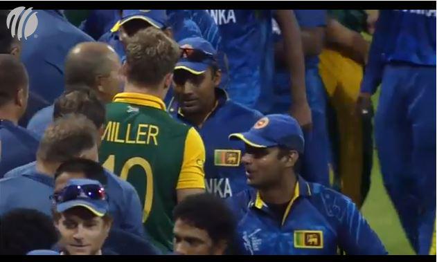 cricketworldcup's tweet photo. WATCH: Two legends leave the field together for the final time in an ODI. http://t.co/CwxIEYPB30 #cwc15 http://t.co/kWGw8nZkkE