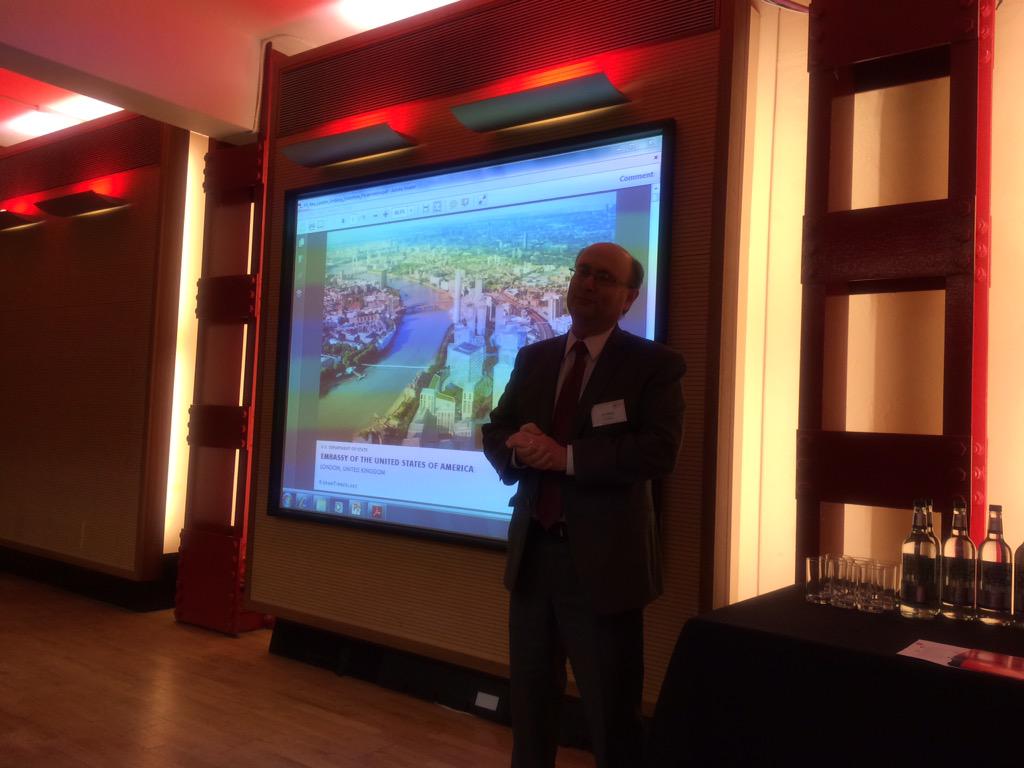 Hearing about the new US embassy in London.