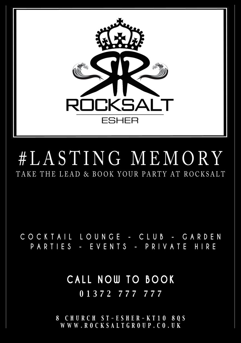 ZenziLounge's tweet image. Take the lead and book your night out @RocksaltEsher #lastingmemory