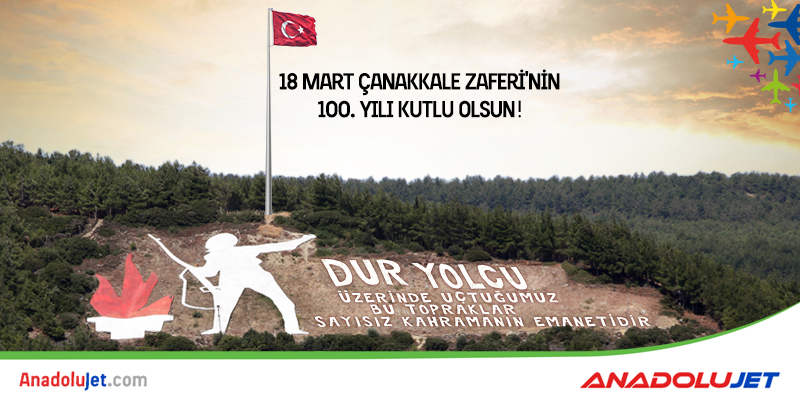 AJET_TR's tweet photo. 18 Mart Çanakkale Zaferi'nin 100. Yılı Kutlu Olsun! http://t.co/JdriL1nGP1
