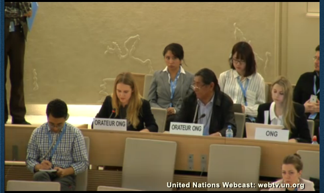 kyoudina's tweet photo. .@AlinaChar making a statement at the #HRC28 during #Bolivia's #UPR20 report adoption on behalf of @ICJ_org http://t.co/9jzwUr5BK1