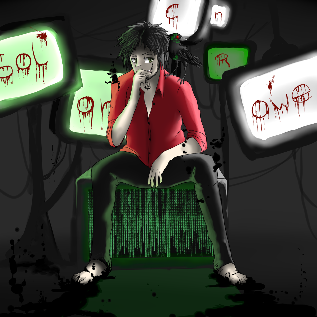 Monokroomu's tweet photo. Tweeting my fanart of @WWECrowe again because he is just that awesome <3 #SolomonCrowe #InfectedCrowe #myart http://t.co/0uiRLZ1QM2
