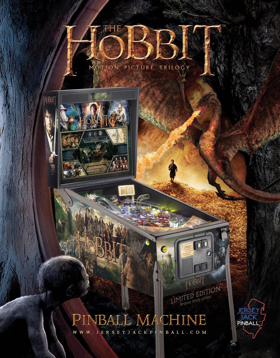 JJPinball's tweet image. Retweet this by image by Friday to be entered into a drawing to win a signed HOBBIT TRANSLITE! #pinball #hobbit