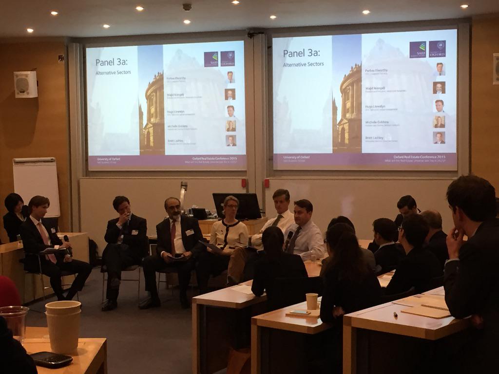 OxfordRE's tweet photo. Panel on alternative #realestate sectors at #oxrec2015 at @OxfordSBS we're talking cows, hotels, students! #Oxford http://t.co/gcdc4O0qmS
