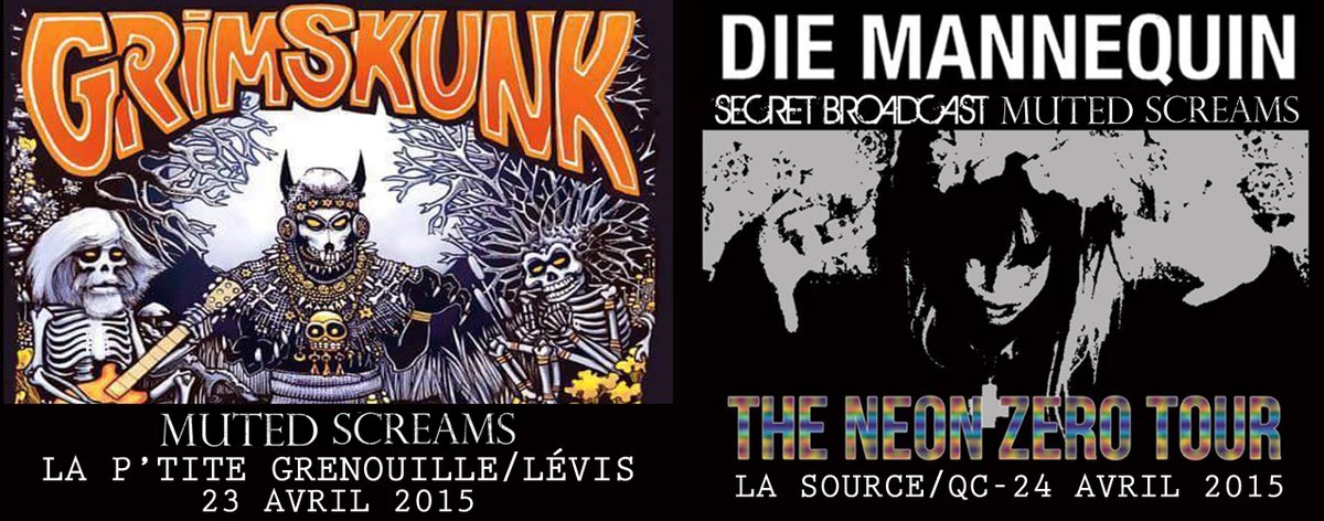 MutedScreams's tweet photo. On rock le 23 avril @Grimskunk &amp; le 24 avril @diemannequin ->billet  @Lepointdevente http://t.co/KZkVuQEN8O http://t.co/HCmhi63qWE