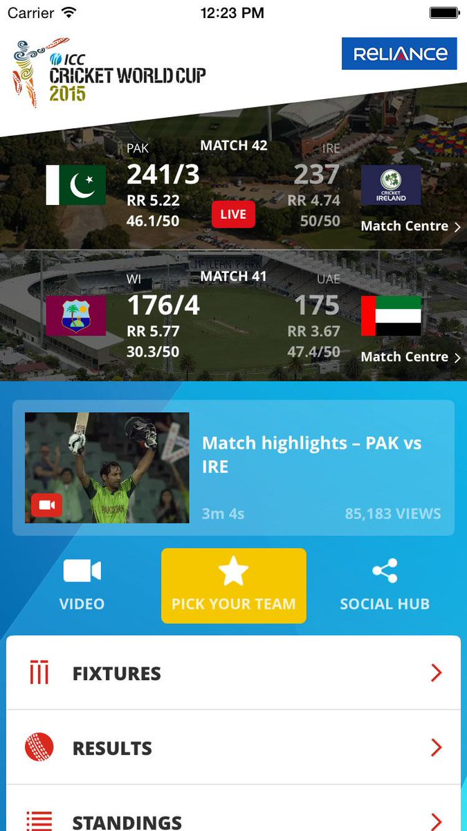 cricketworldcup's tweet photo. With just 7 teams left at #cwc15, are you following the action with #CWCApp? Download for FREE http://t.co/yNqxIl0DX8 http://t.co/ntpQ0rHEsx