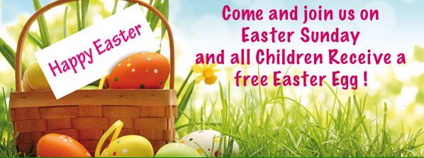 Ziobarrowford's tweet photo. Join us for #Easter lunch &amp; all kids get a free #eastereggs @pendlenews @lancstelegraph @colnetimes @LancashireHour http://t.co/zmB0XPiXVY