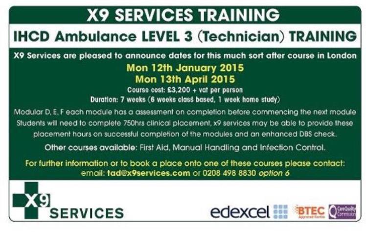 X9Services's tweet photo. Last few spaces left starting 13/04/2015...
Contact t&amp;d@x9services.com for more details many thanks http://t.co/7VYWxyUrh0