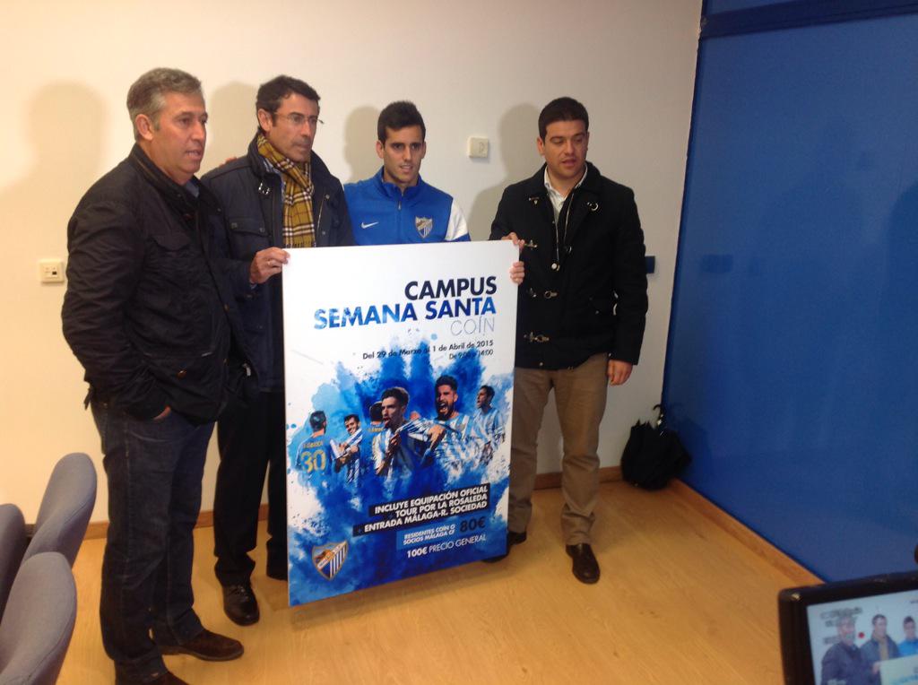 SURDeporte's tweet photo. Aquí está la presentación del campus del Málaga para Semana Santa en Coín. Con Juanmi, claro. #VamosMálaga http://t.co/HYOkJUm9Lc