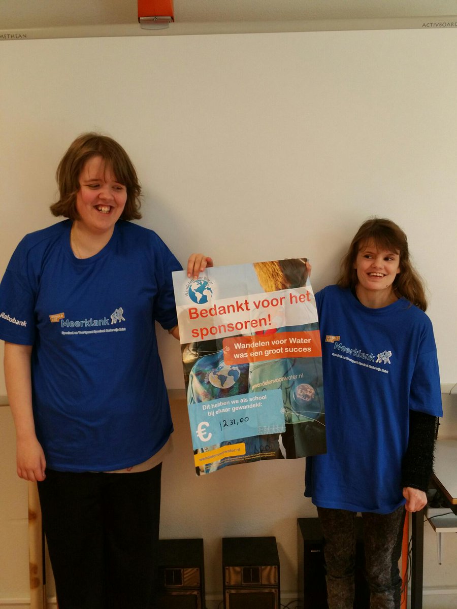 meerklank's tweet photo. VSO en SO @Meerklank hebben in totaal €1231,- opgehaald met #wandelenvoorwater #meerklank! http://t.co/IuZbEE79e7