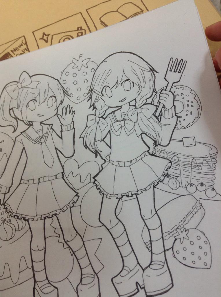 ずきゆきちゃんの絵の線画はアナログでこのボールペン使ってます 