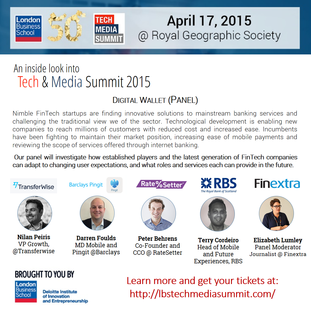 LBSTechMedia's tweet photo. How can established companies adapt to the challenges brought by FinTech start-ups? #DigitalWalletPanel #lbstms2015 http://t.co/04dzeGWQNv