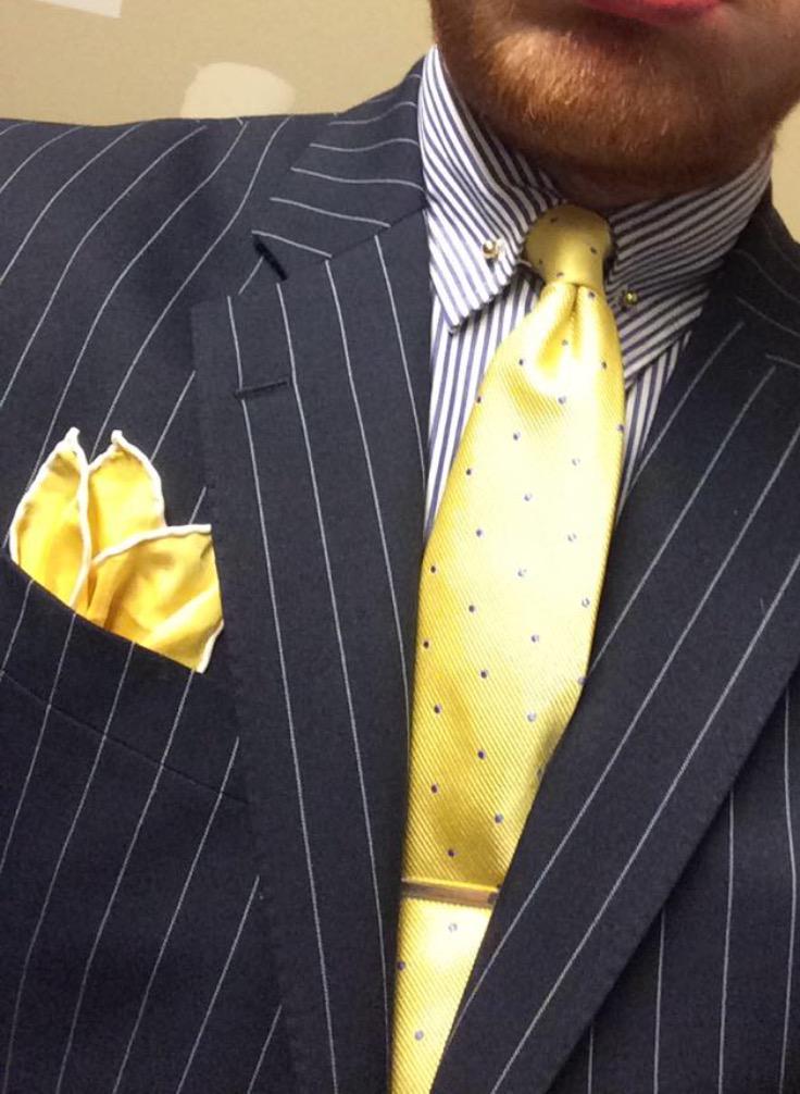 OnTheButton_'s tweet photo. New suit... Blue narrow rope stripe on Navy. Single Breast... Double breasted waistcoat on the way... http://t.co/60pVc2myep