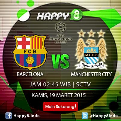 LIVE: Barcelona vs Man City | 02.45 WIB | SCTV | 19 Maret 2015 | klik h8asia.com/Main/Sports/Sp… | Follow <a href="/Happy8Indo/">Happy8Indo</a>