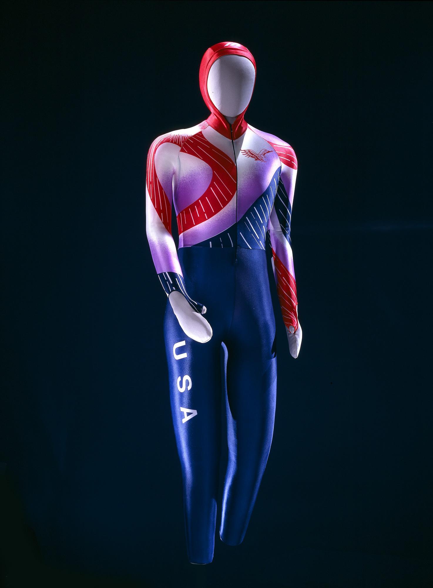 Happy birthday to Olympic gold medal speed skater Bonnie Blair. Her skin suit from 1992 games:  