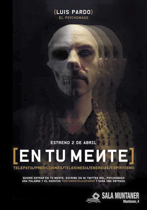 Deseando que llegue el d&iacute;a 2 de Abril para ver a @El_PsychoMago 😍 Ya falta menos! #EnTuMenteLuisPardo<a href="/tag/entumenteluispardo"class="tags"><span>#entumenteluispardo</span></a>