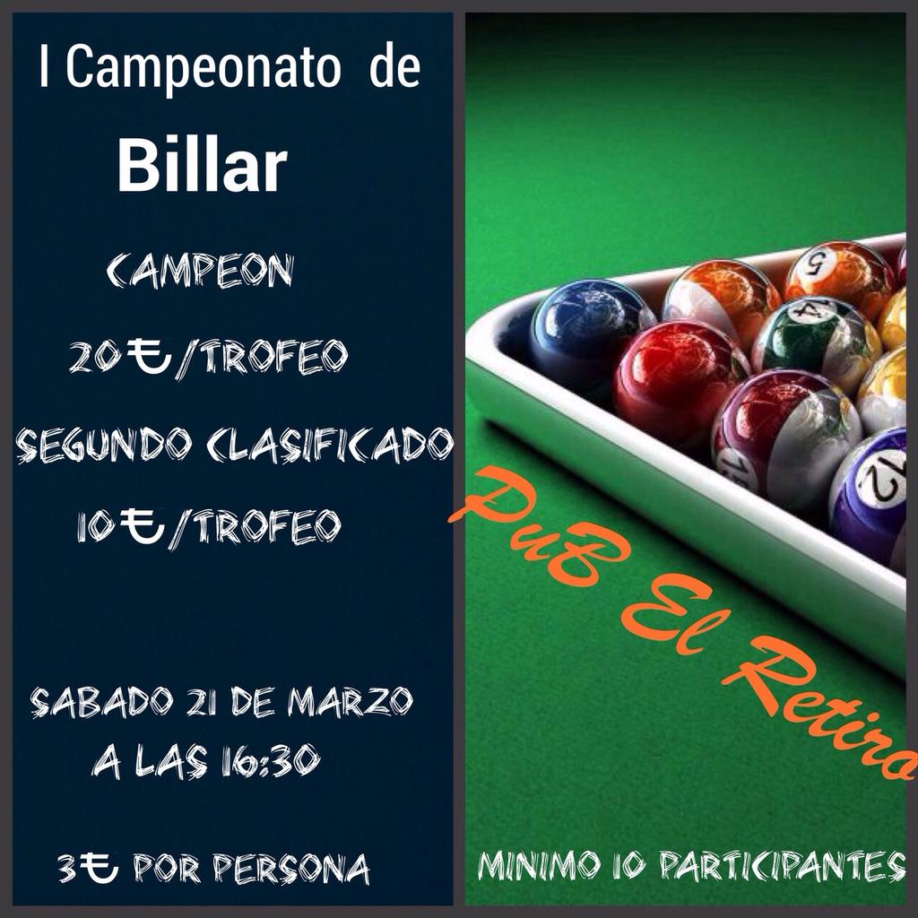 PubElRetiro's tweet photo. Recordaros que este San José en Molinicos tenemos Campeonatos de Billar y Dardos!🎱 No faltéis!!😊 http://t.co/WbP5wGjy0u