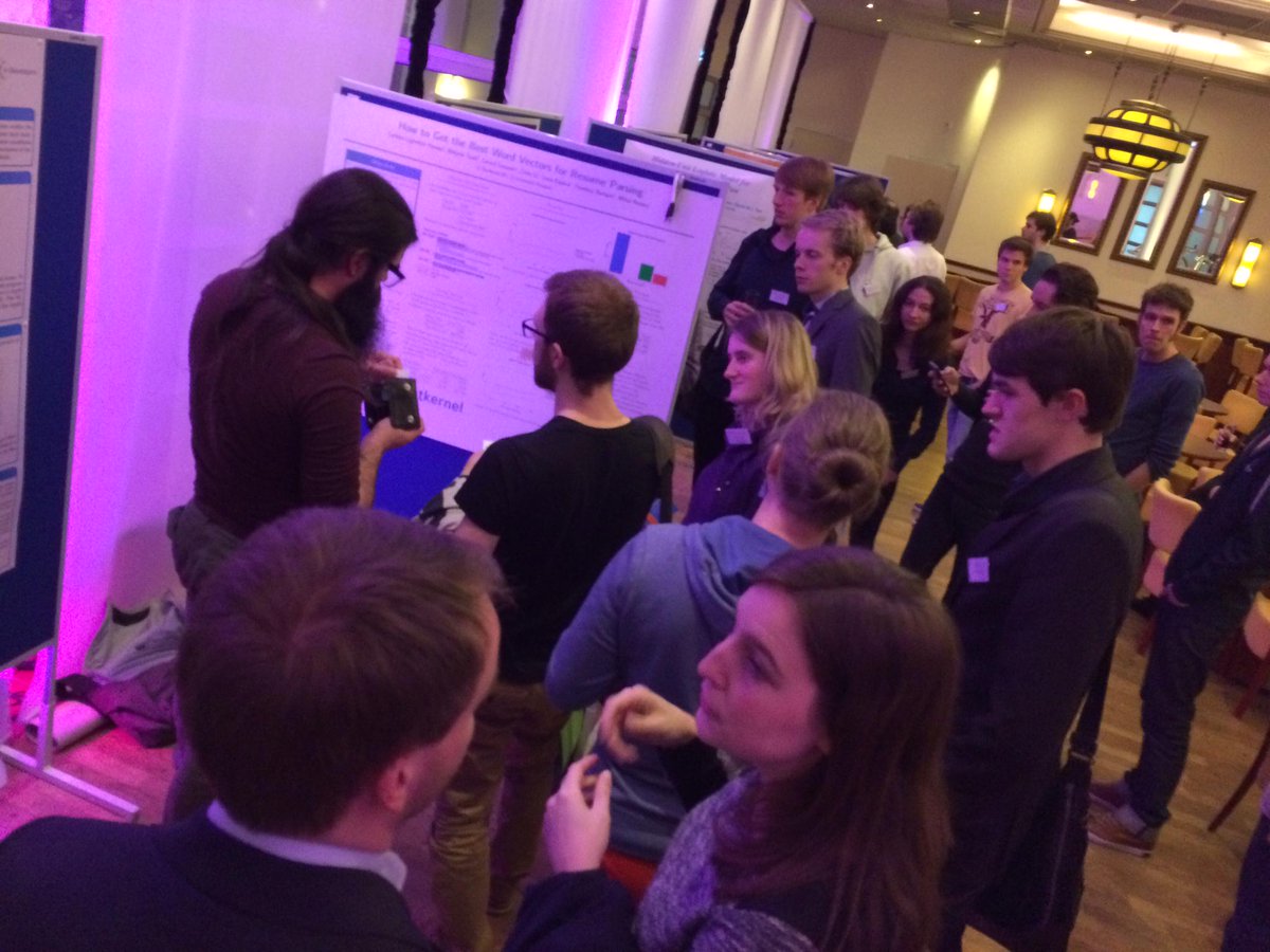 Textkernel's tweet image. Great to see a lot of interest in &quot;how to get the best word vectors for #CVparsing&quot; at #im2015. Good job, team!