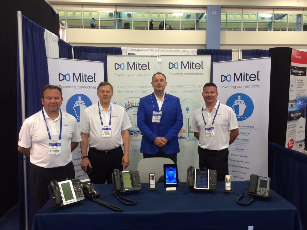 MiPholden's tweet photo. #MitelOnTheMove Team Day 2 SeaTrade @CruiseShipping #Miami Stand 1714 @Mitel @mslizpedro #BYOD #SIPDECT http://t.co/hfLRKYKl1n