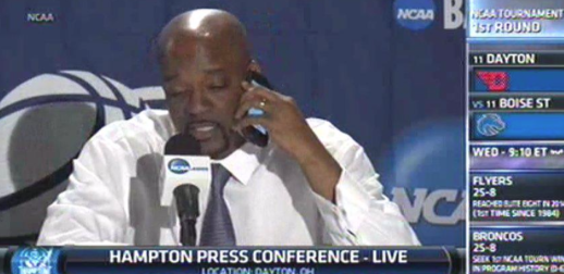 NFLChttr's tweet image. Hampton coach call Jesus for help against Kentucky | #College #Basketball- bit.ly/1FBY6L9