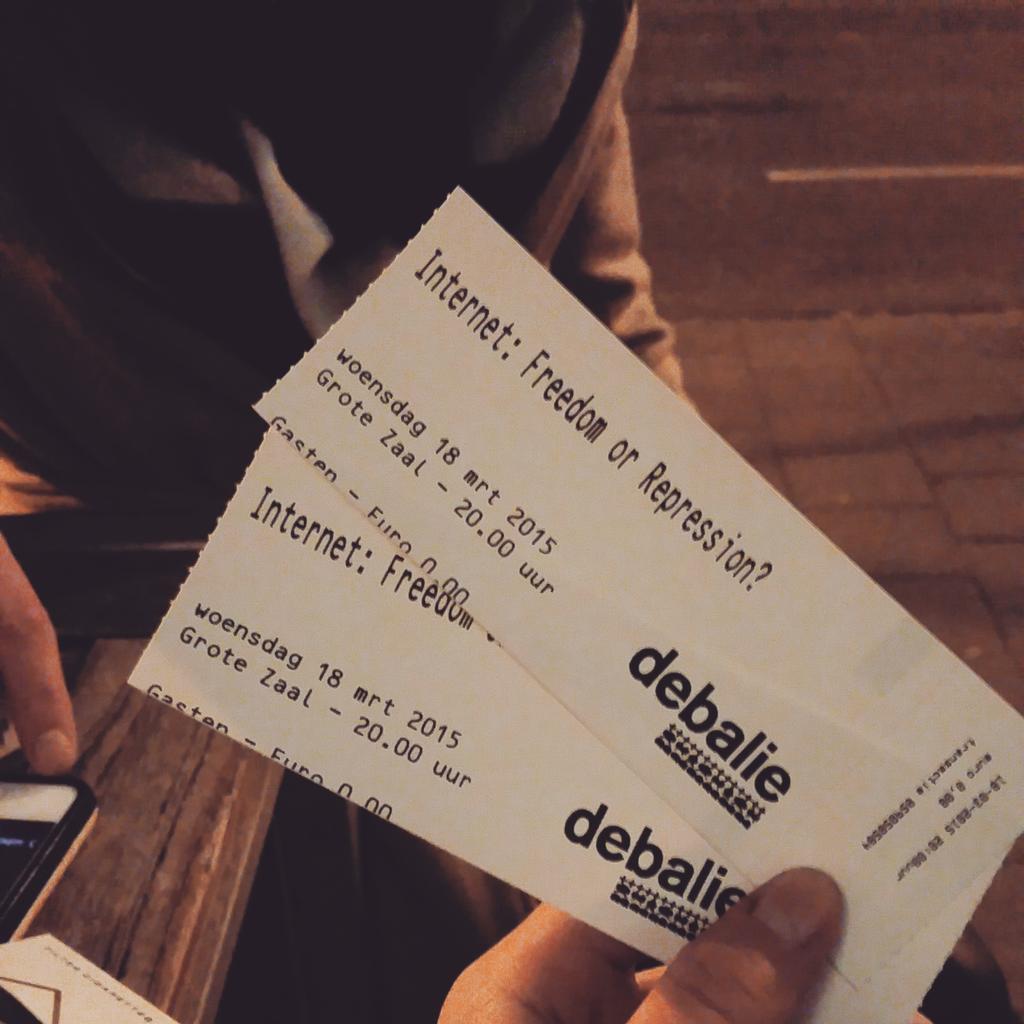 Nu al een interessante avond. Er valt nog veel te leren. Dankjewel <a href="/TimSW/">Tim Wagemakers</a> #debalie #internetfreedom