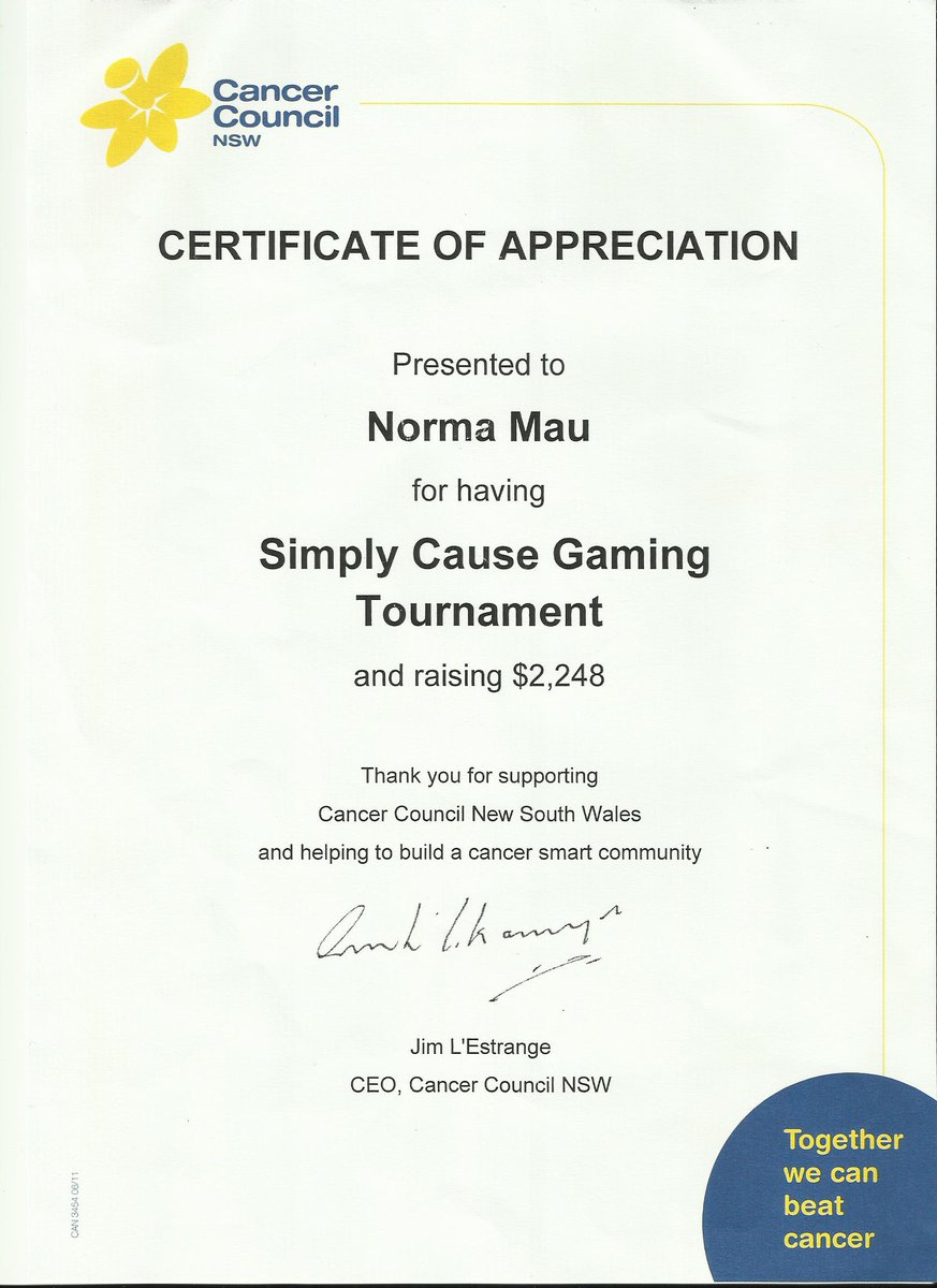 Simply_Cause's tweet image. Certificate from the Cancer council. Watch the video for more info.