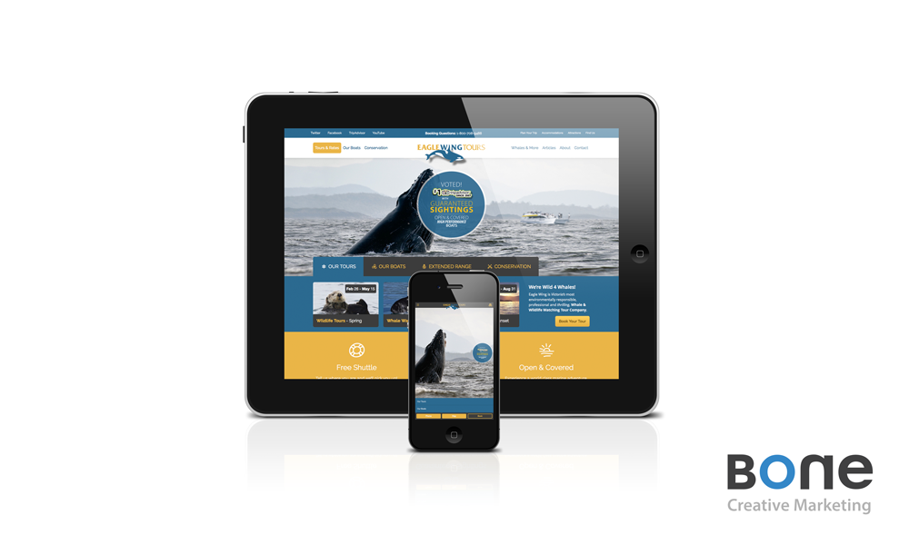 We had a whale of time producing #YYJ’s <a href="/eaglewingtours/">Eagle Wing Tours</a> new #WordPress / <a href="/Checkfront/">Checkfront</a> Website! eaglewingtours.com