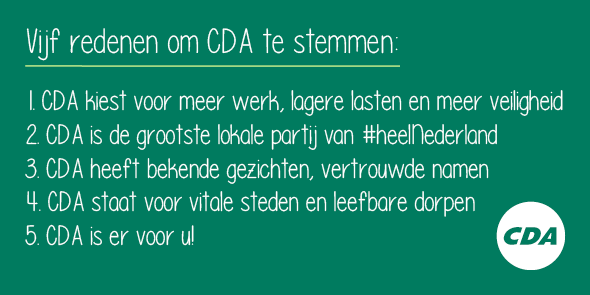 Zoekt u nog redenen om #CDA te stemmen in #Bernheze #Brabant? Hier zijn er vijf: #ikstemCDA @MarianneCDA