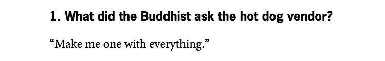 ThoughtCatalog's tweet photo. 50 Short, Clean Jokes And Puns That Will Get You A Laugh Every Time http://t.co/QsXZyHZFex http://t.co/nNMzOwt19k