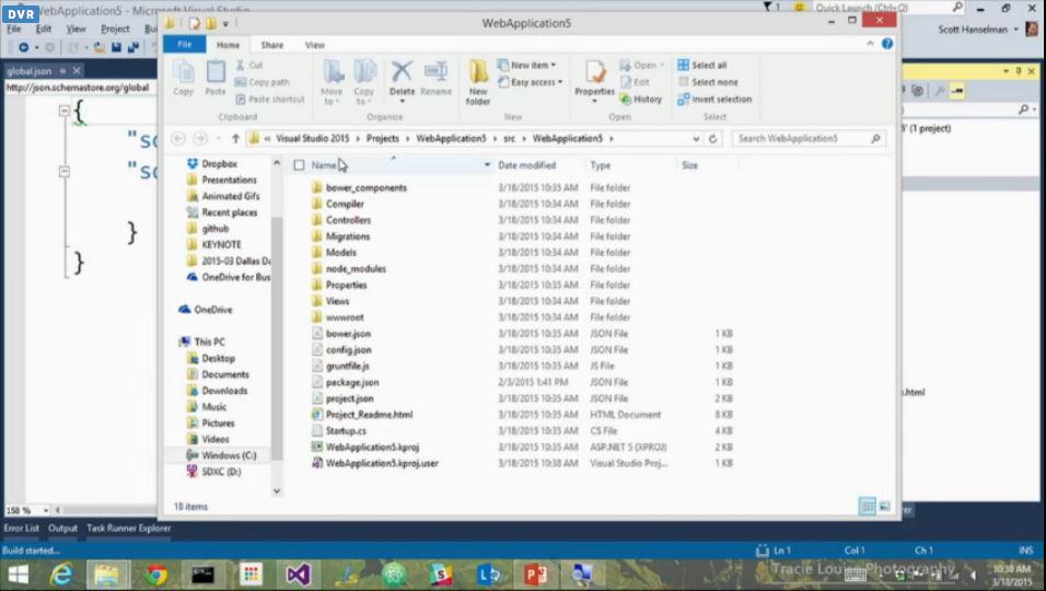 tekprofessional's tweet image. No more bin folder!? Boggling your mind with #aspdotnet5 at the #dotnetconf with @shanselman