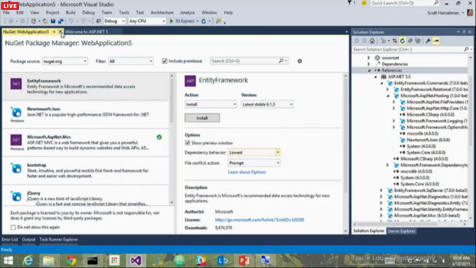tekprofessional's tweet image. References are now going to be much more robust.  A deluge of information, but loving it. #aspdotnet5 #dotnetconf