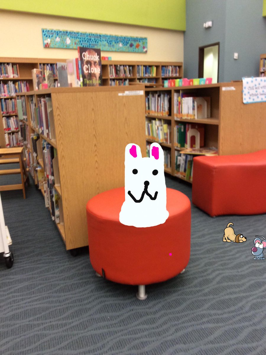 Gaston visited the front entry of our school AND our Media Center! <a href="/kellydipucchio/">Kelly DiPucchio</a> <a href="/bucovetsky/">Joanne Bucovetsky</a> #davis2