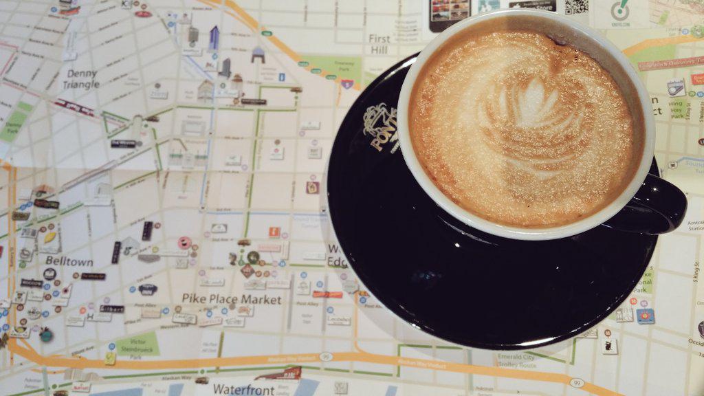 Knotis's tweet photo. Latte from @fontecoffee which is located Downtown #seattle on 1st across from @iheartSAM - find them on #SeattleMap http://t.co/K7lEIJUZwF