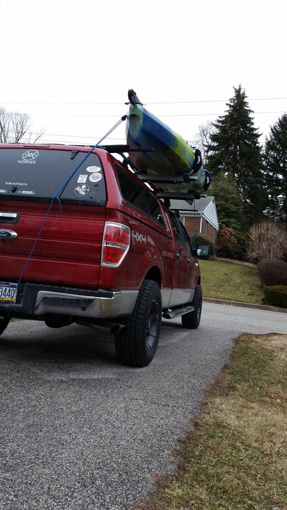 YakFisherPA's tweet photo. Loaded up and river bound #shanksmareoutfitters #wernerpaddles #thule #f150 #yakangler #butterit #stohlquist http://t.co/Eaw9rijVuc