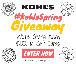Freebies4Mom's tweet photo. I'm pretty sure you could use a $50 @Kohls Gift Card,
So enter #KohlsSpring Giveaway!
http://t.co/eTDJxju2uV #ad http://t.co/zAIZZDsbLo