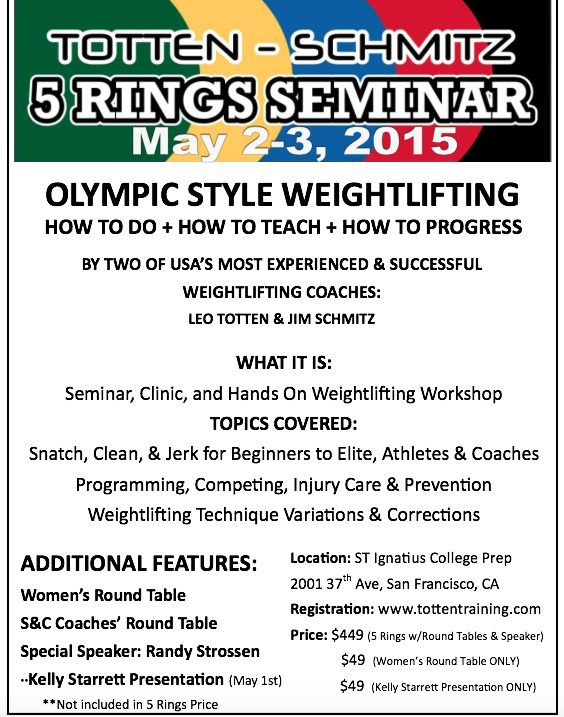 Jim Schmitz Olympic Style Weight Lifting Program For Women Jim Schmitz Olympic Style Weight Lifting Program For Women